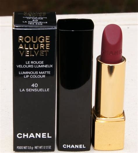 chanel rouge allure velvet 40 sensuelle review|Chanel Rouge Allure velvet vie.